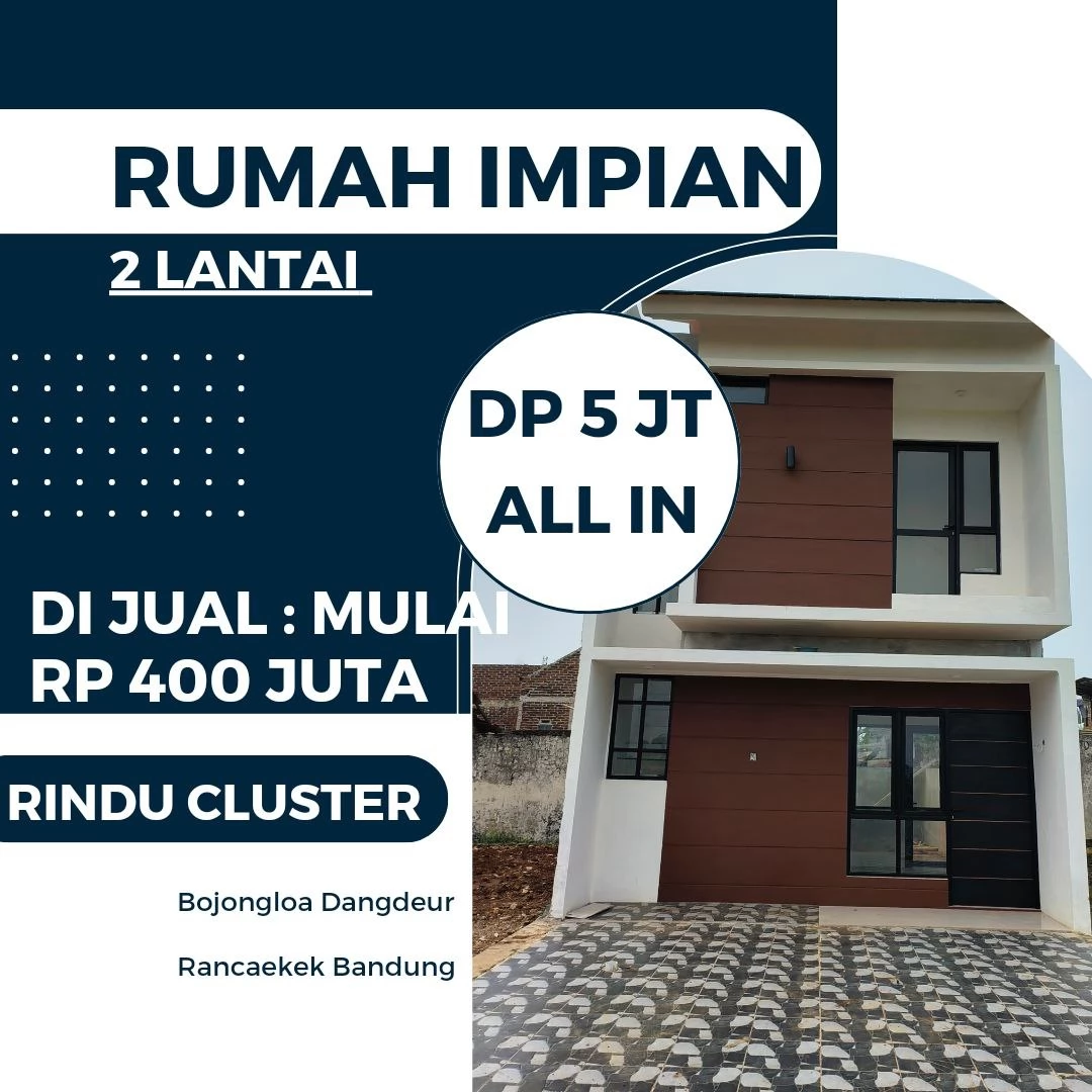 Rumah 2 Lantai Dengan Harga 1 Lantai Cukup Dp 5 Juta All In Di Bandung